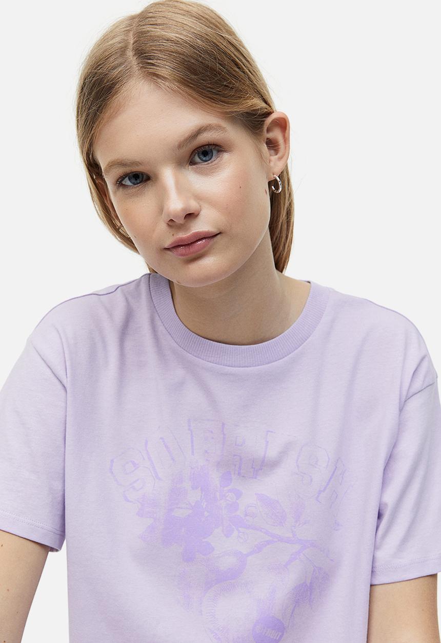 H&M - Cropped printed t-shirt - purple