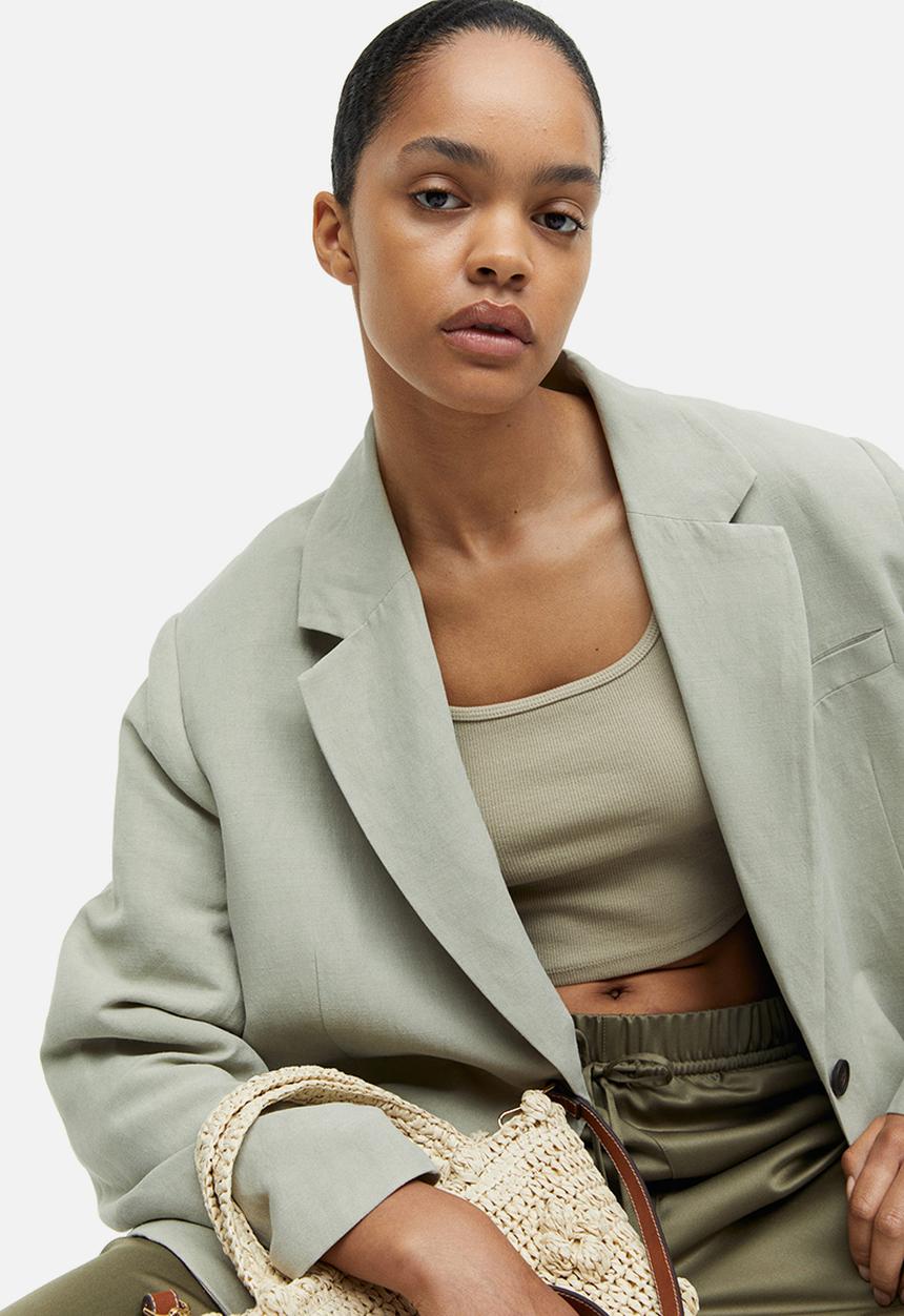 H&M - Cropped vest top - green
