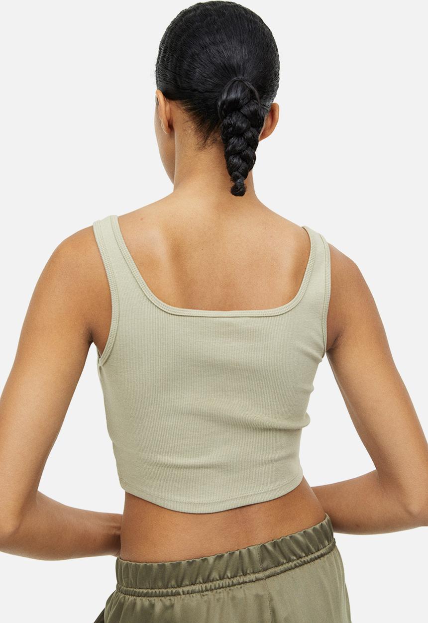 H&M - Cropped vest top - green