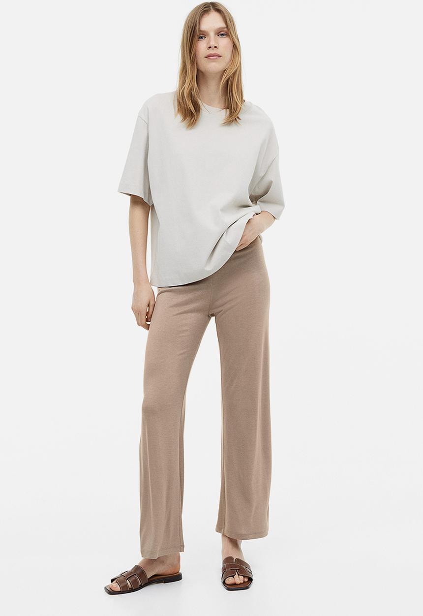 H&M - Cropped jersey trousers - beige
