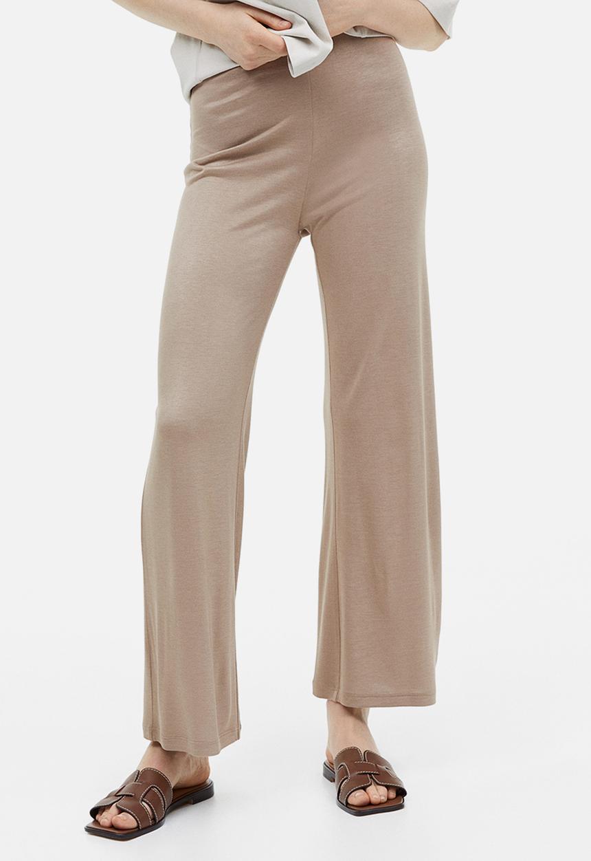 H&M - Cropped jersey trousers - beige
