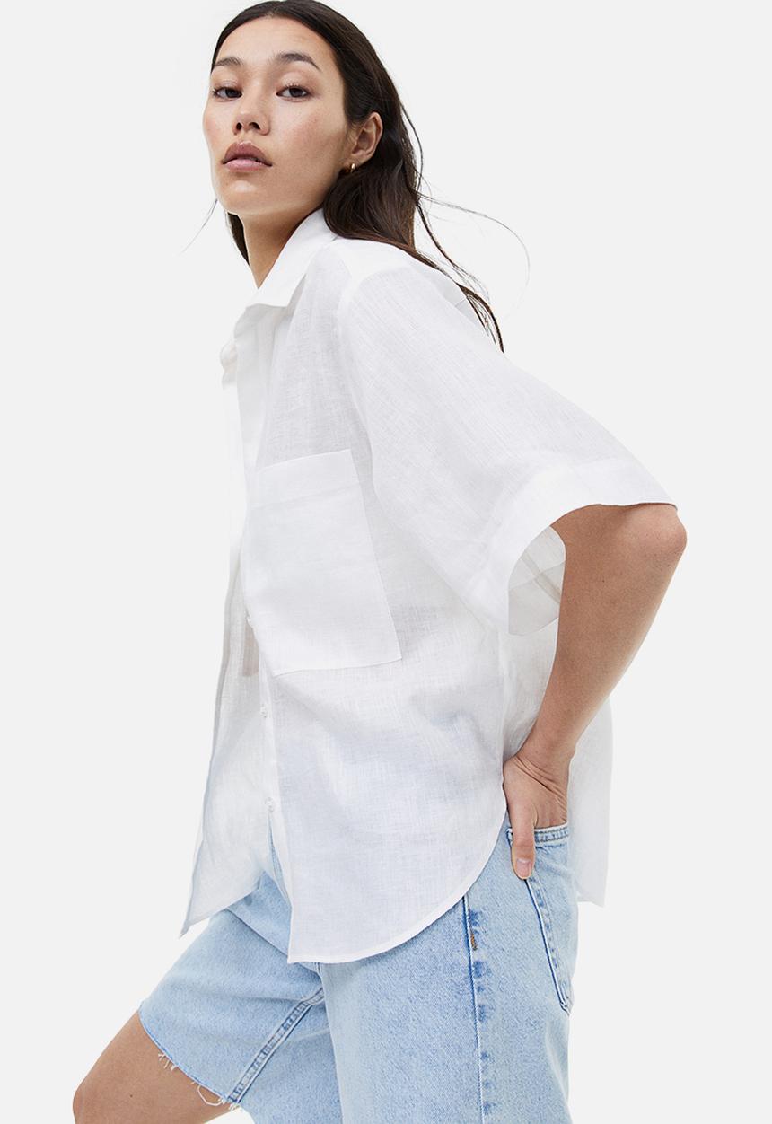 H&M - Linen shirt - white