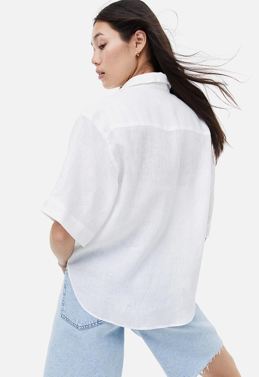 H&M - Linen shirt - white