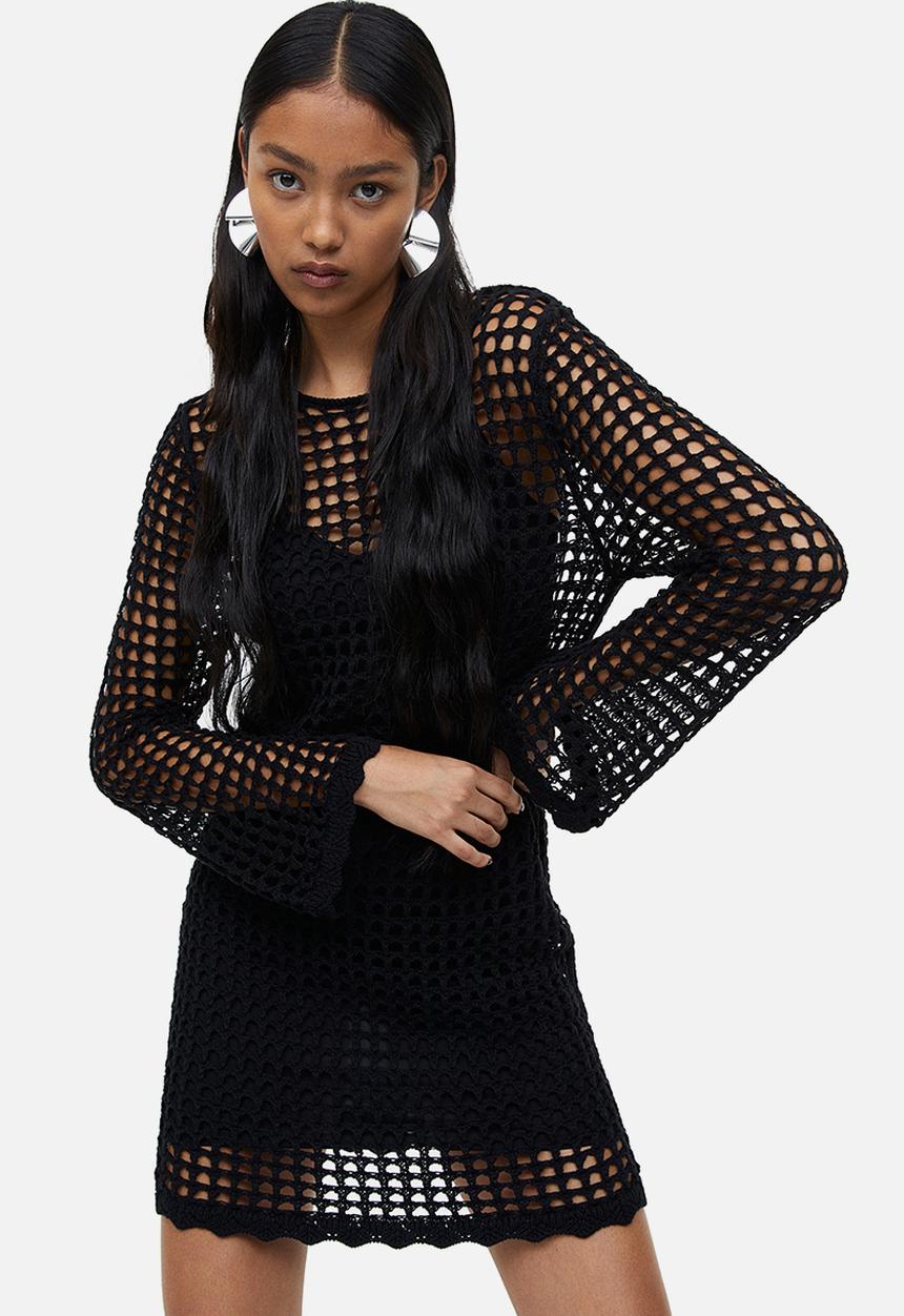 H&M - Hole-knit dress - black