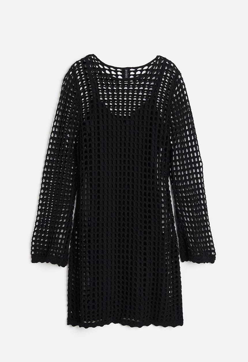 H&M - Hole-knit dress - black