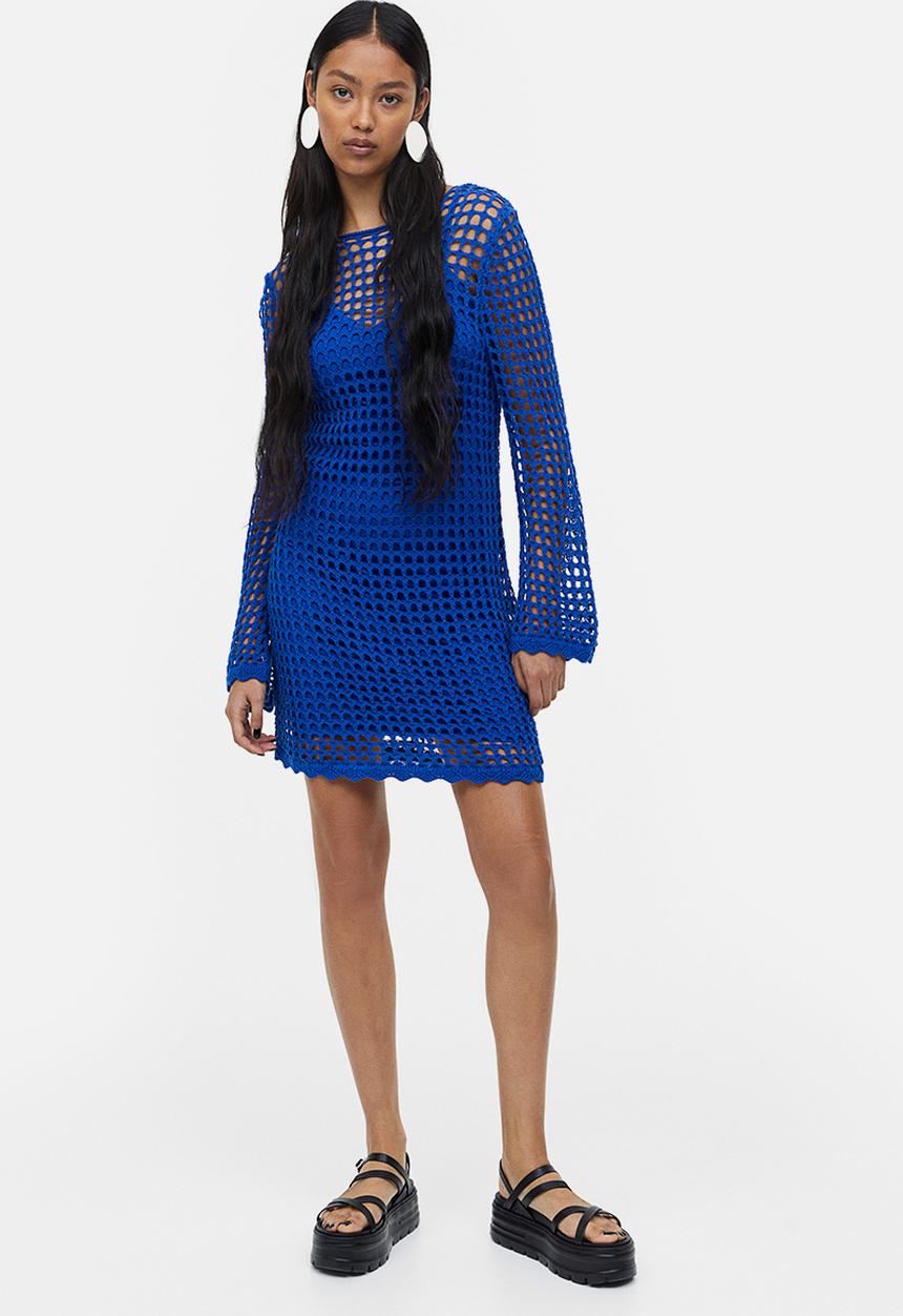 H&M - Hole-knit dress - blue