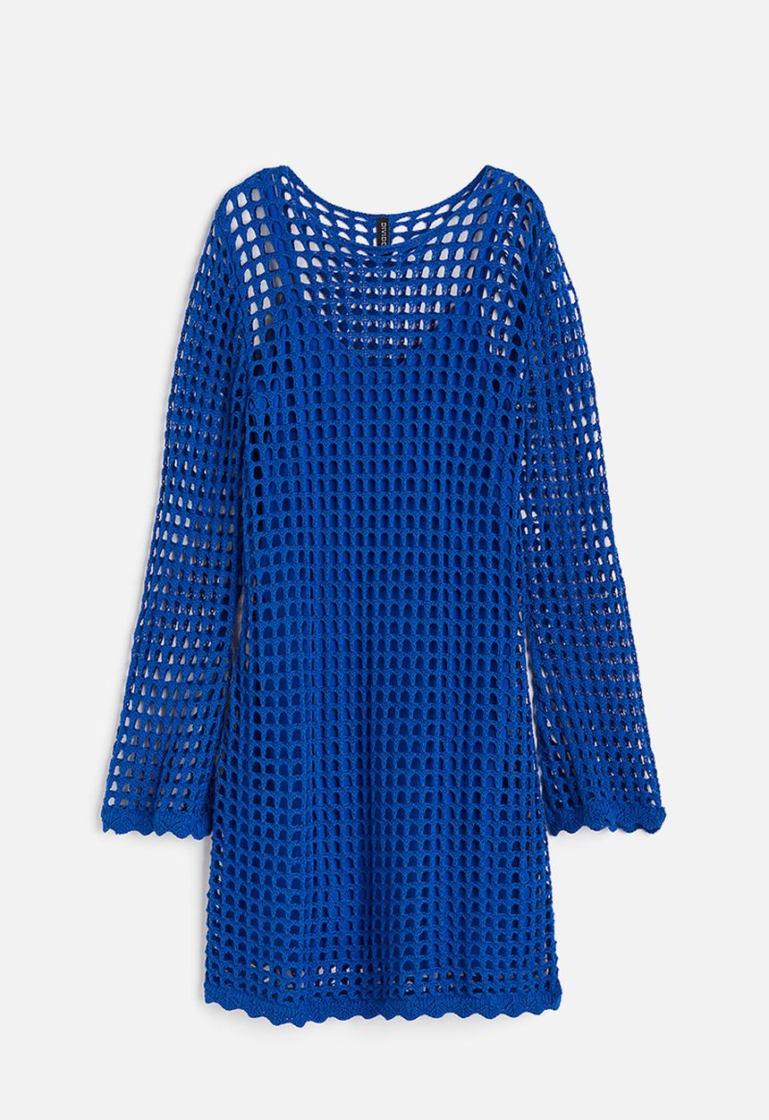 H&M - Hole-knit dress - blue