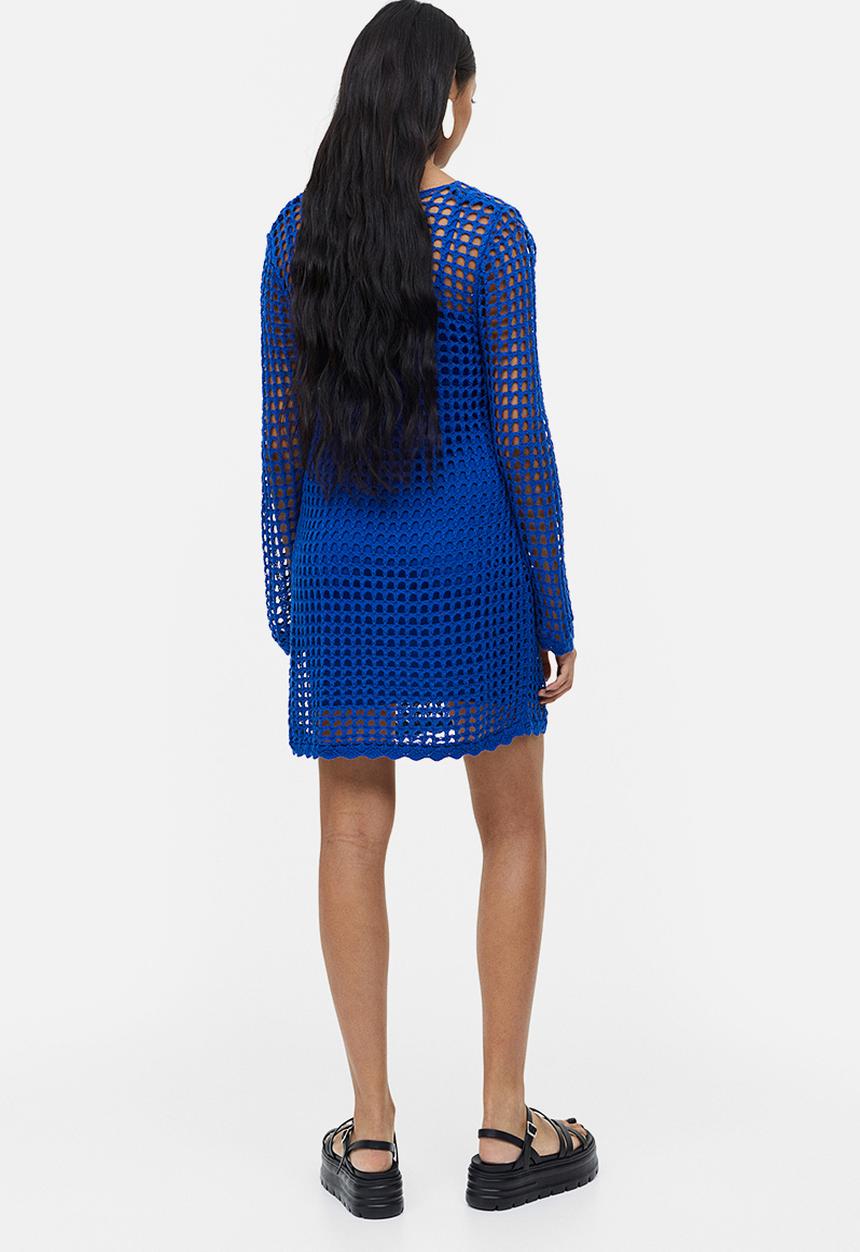H&M - Hole-knit dress - blue