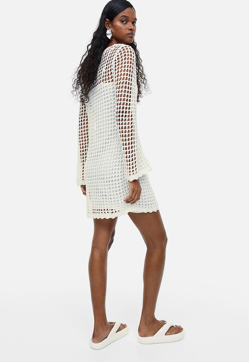H&M - Hole-knit dress - white