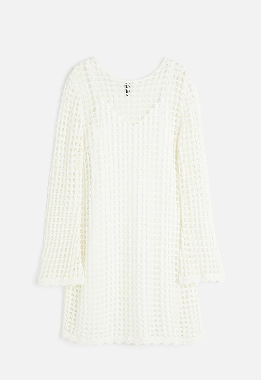 H&M - Hole-knit dress - white