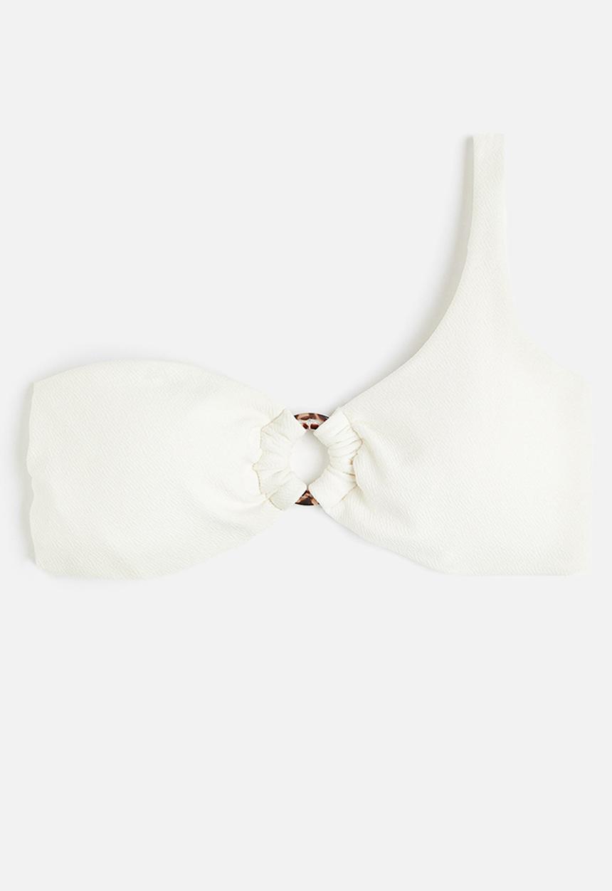 H&M - Padded one-shoulder bikini top - white