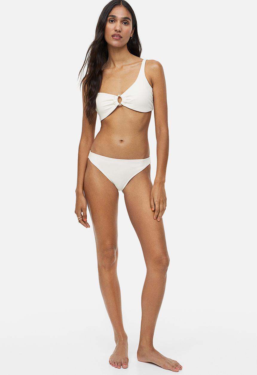 H&M - Padded one-shoulder bikini top - white