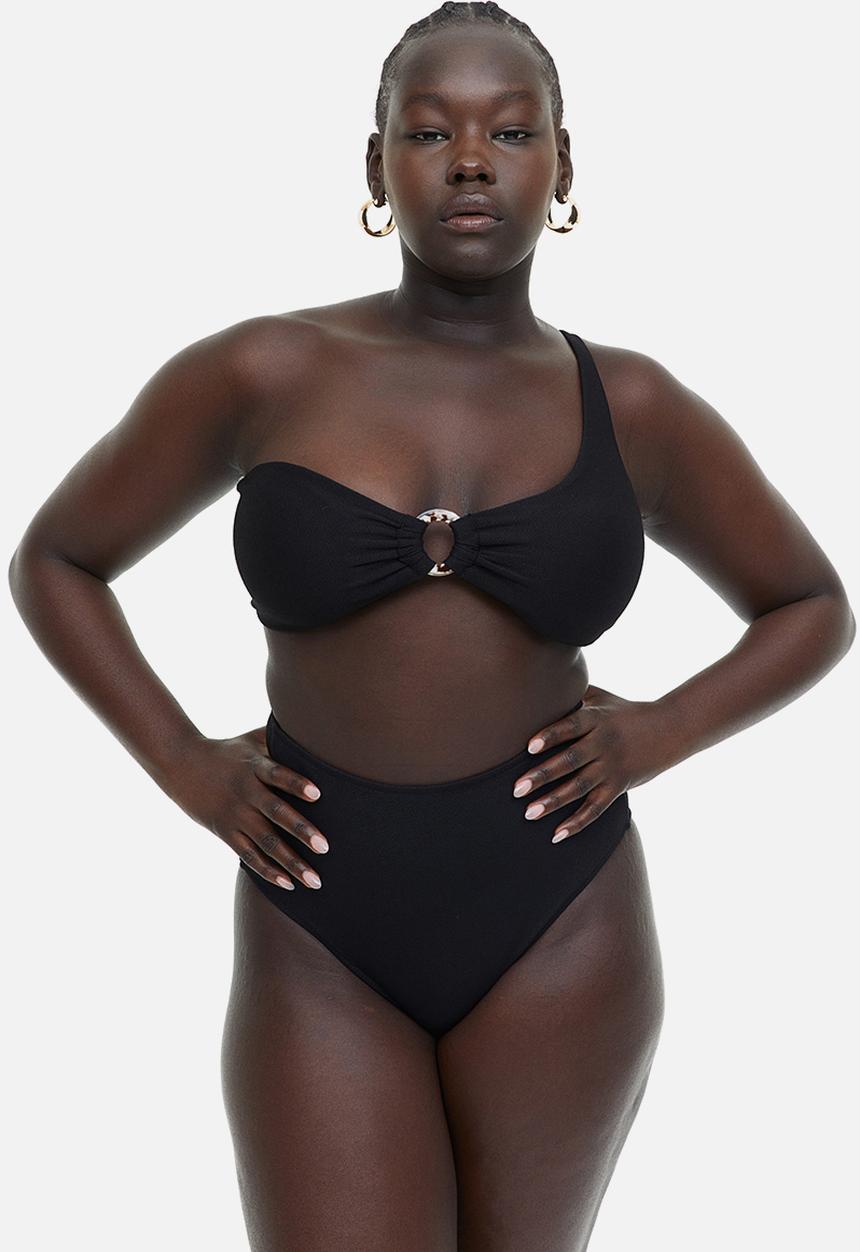 H&M - Padded one-shoulder bikini top - black