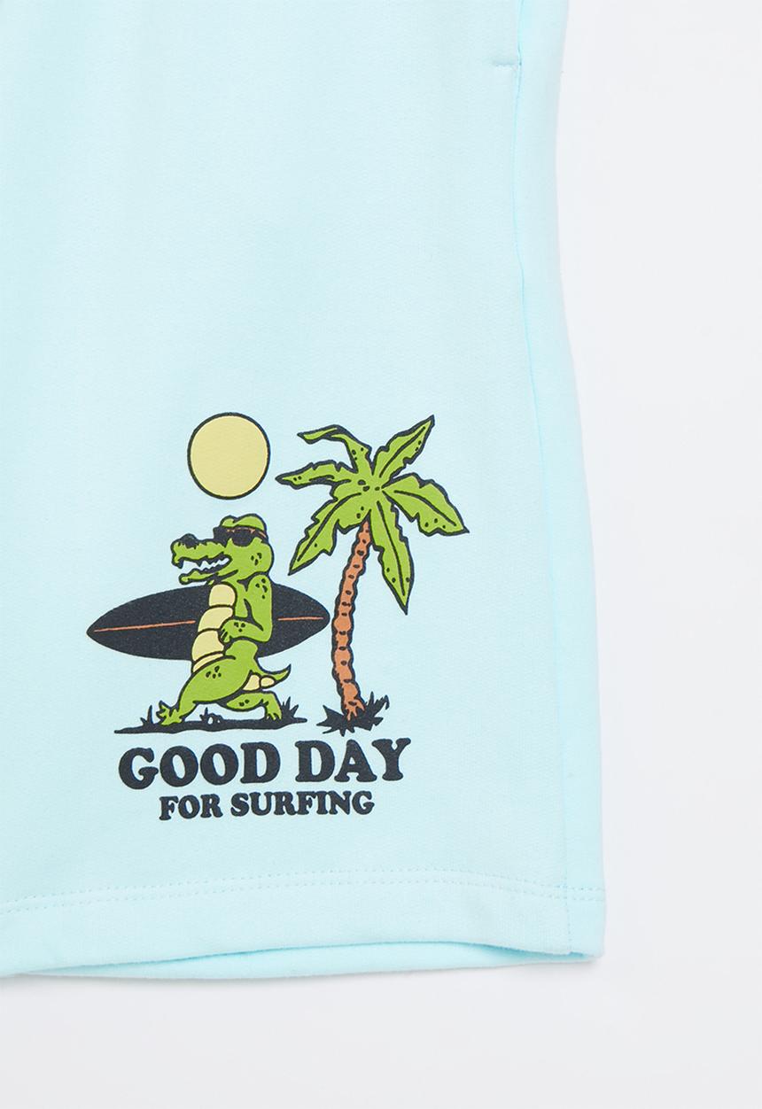 Rebel Republic - Printed sweat shorts - blue
