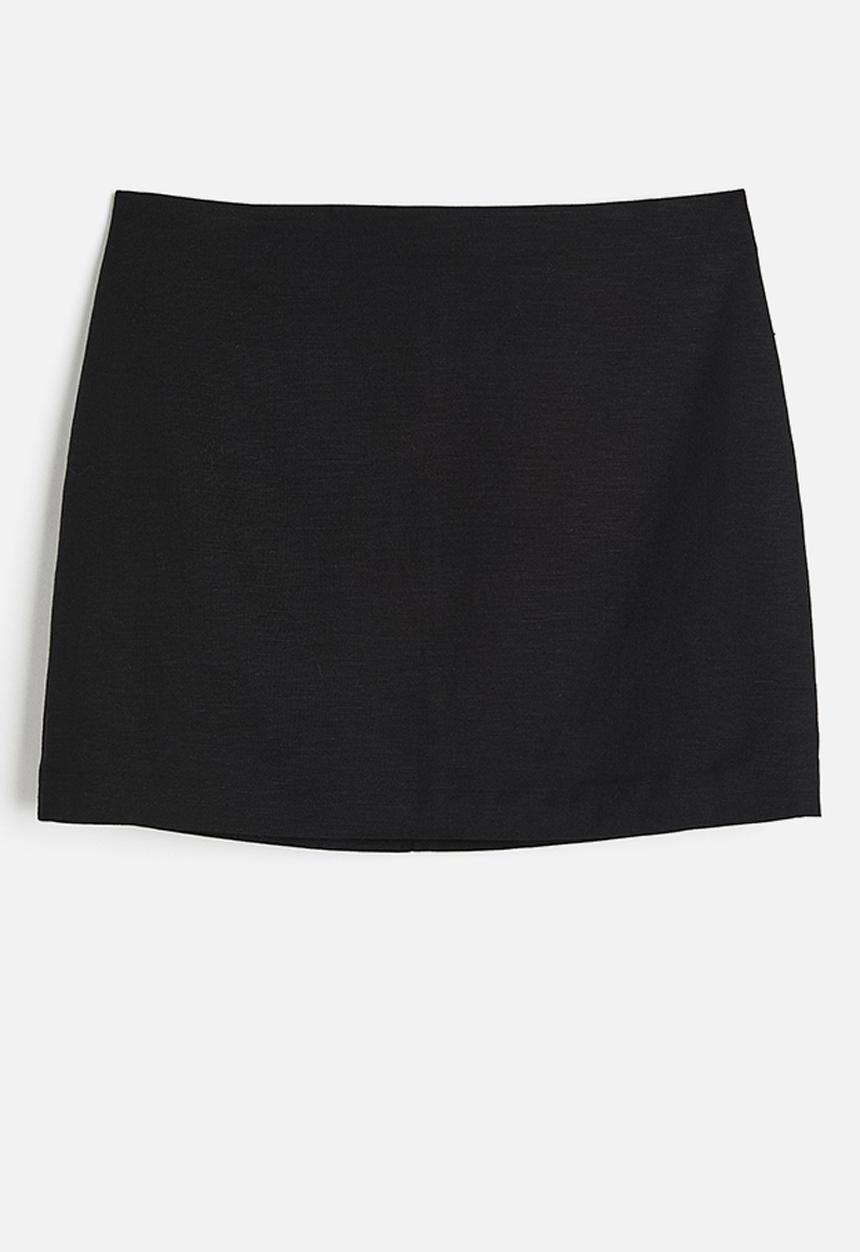 H&M - Linen-blend mini skirt - black