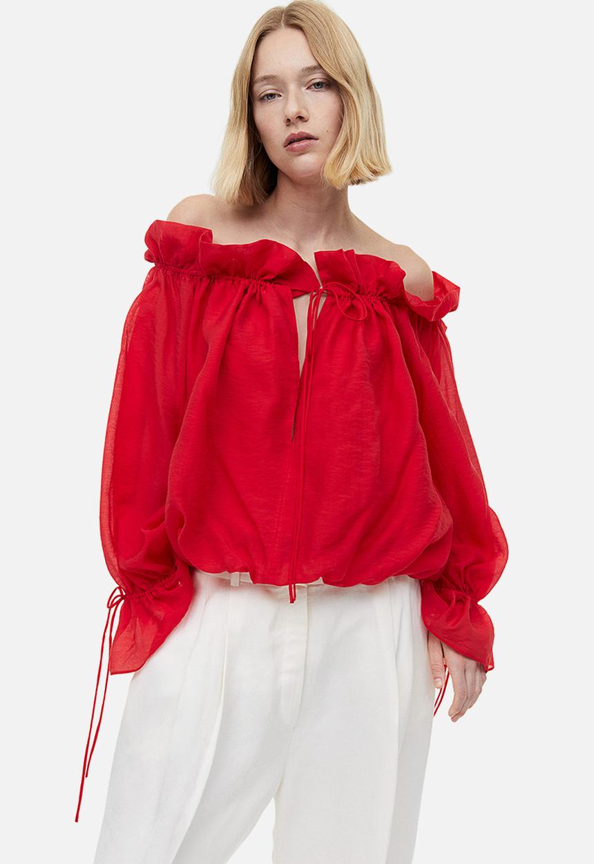 H&M - Off-the-shoulder blouse - red