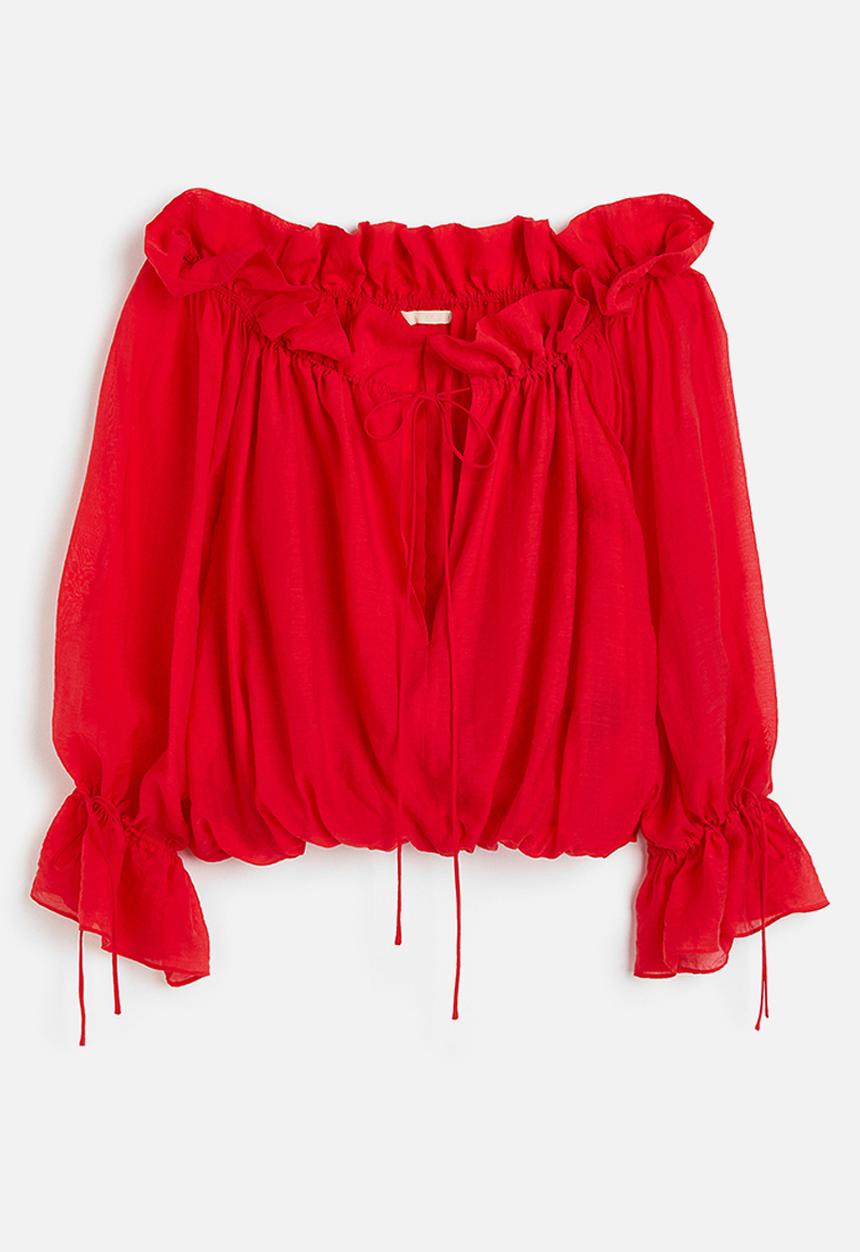H&M - Off-the-shoulder blouse - red