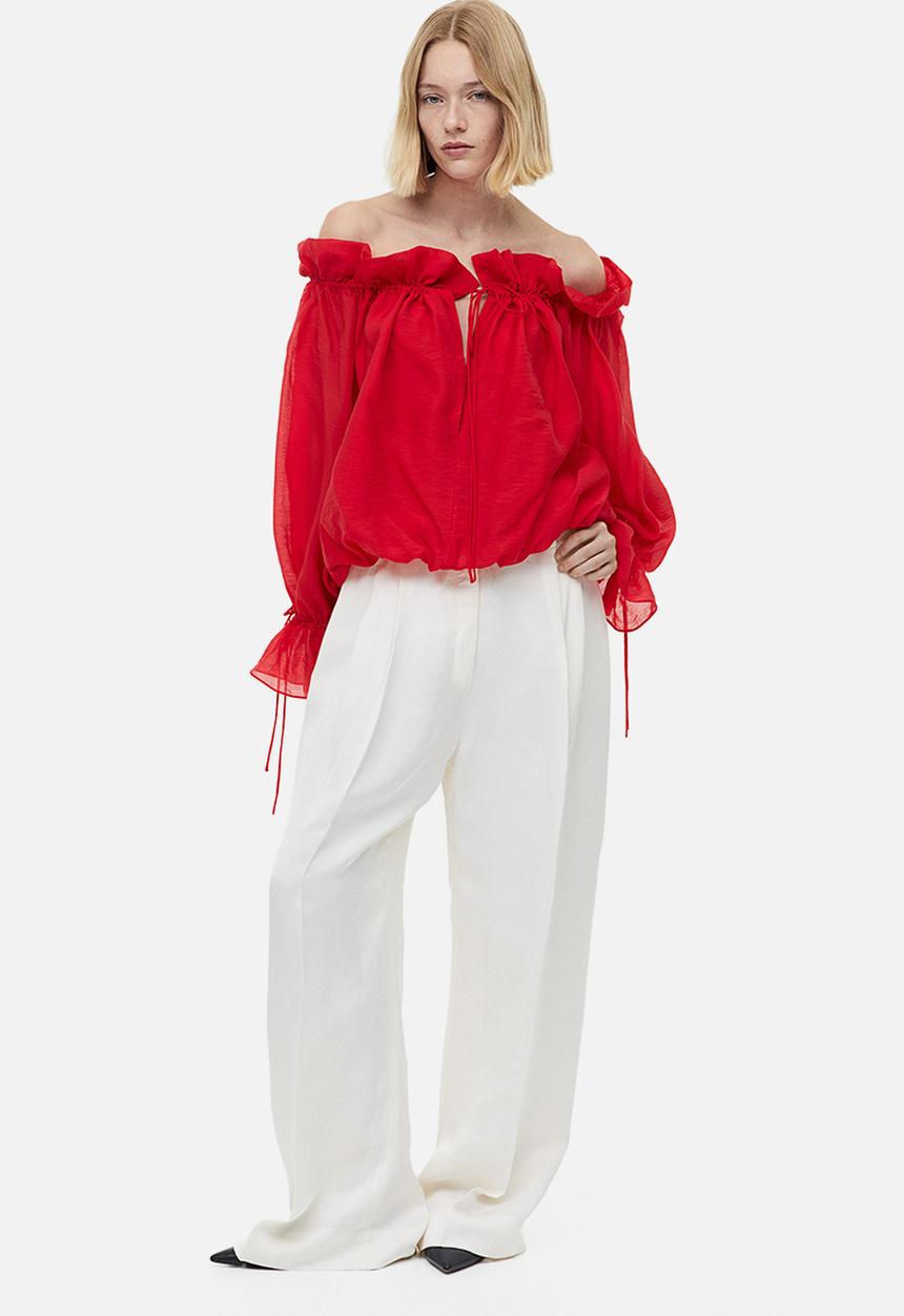 H&M - Off-the-shoulder blouse - red