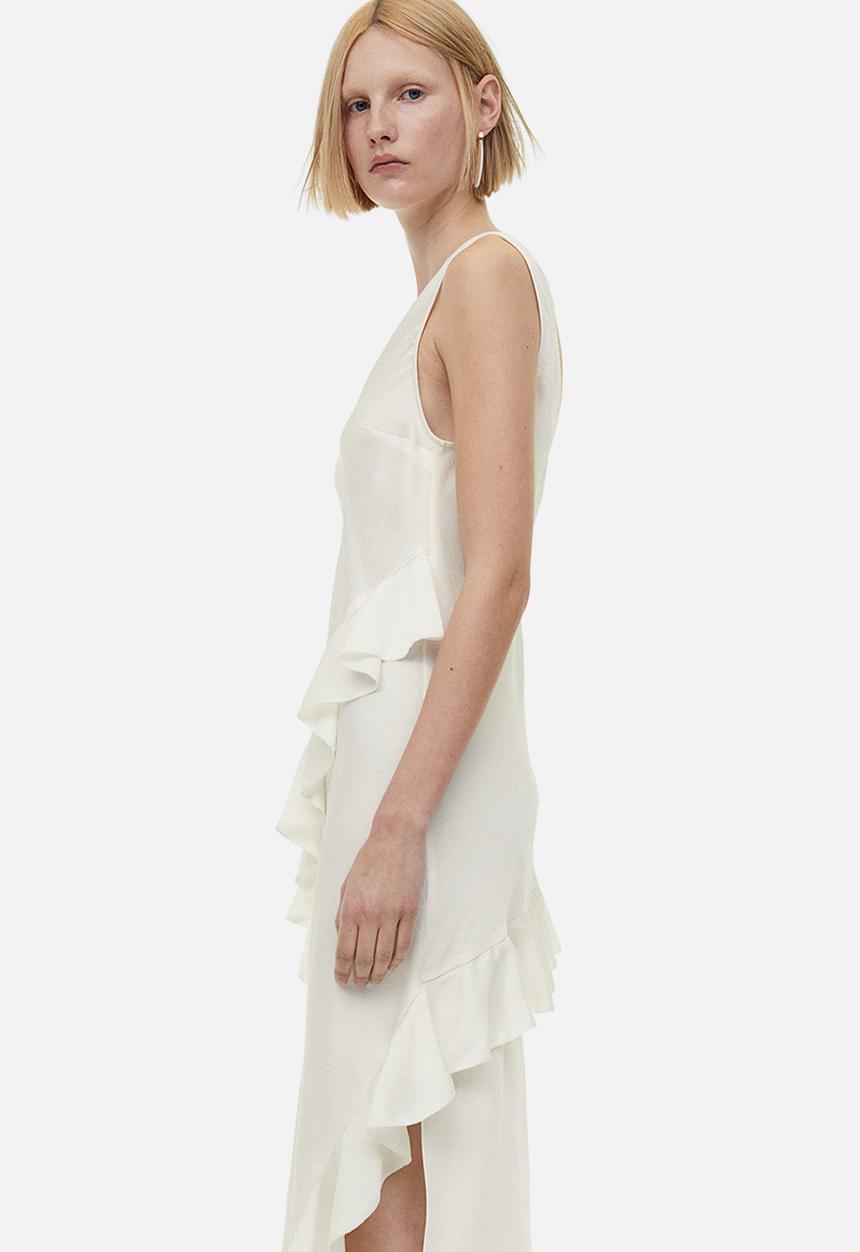 H&M - Flounce-detail dress - white
