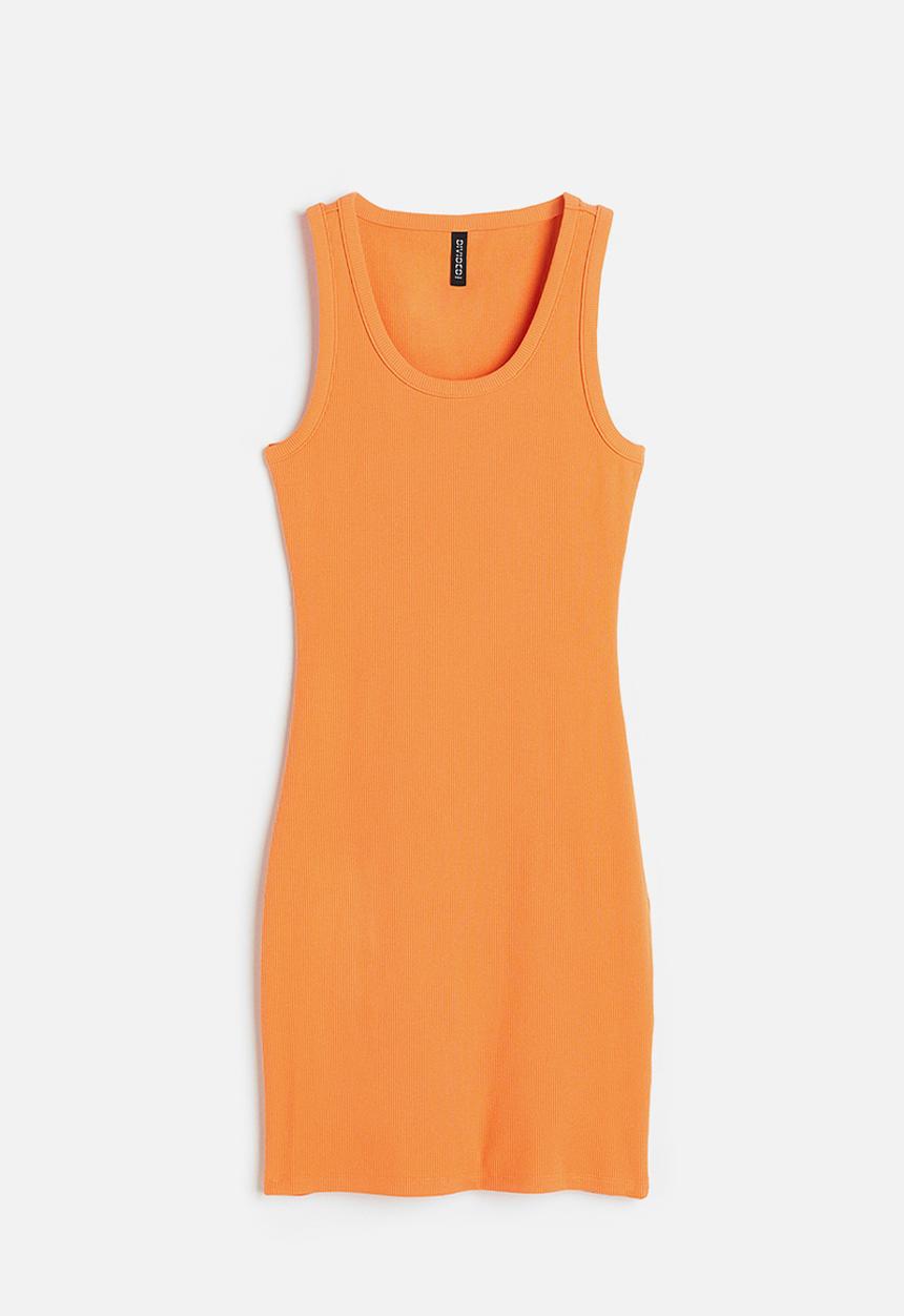 H&M - Ribbed bodycon dress - orange