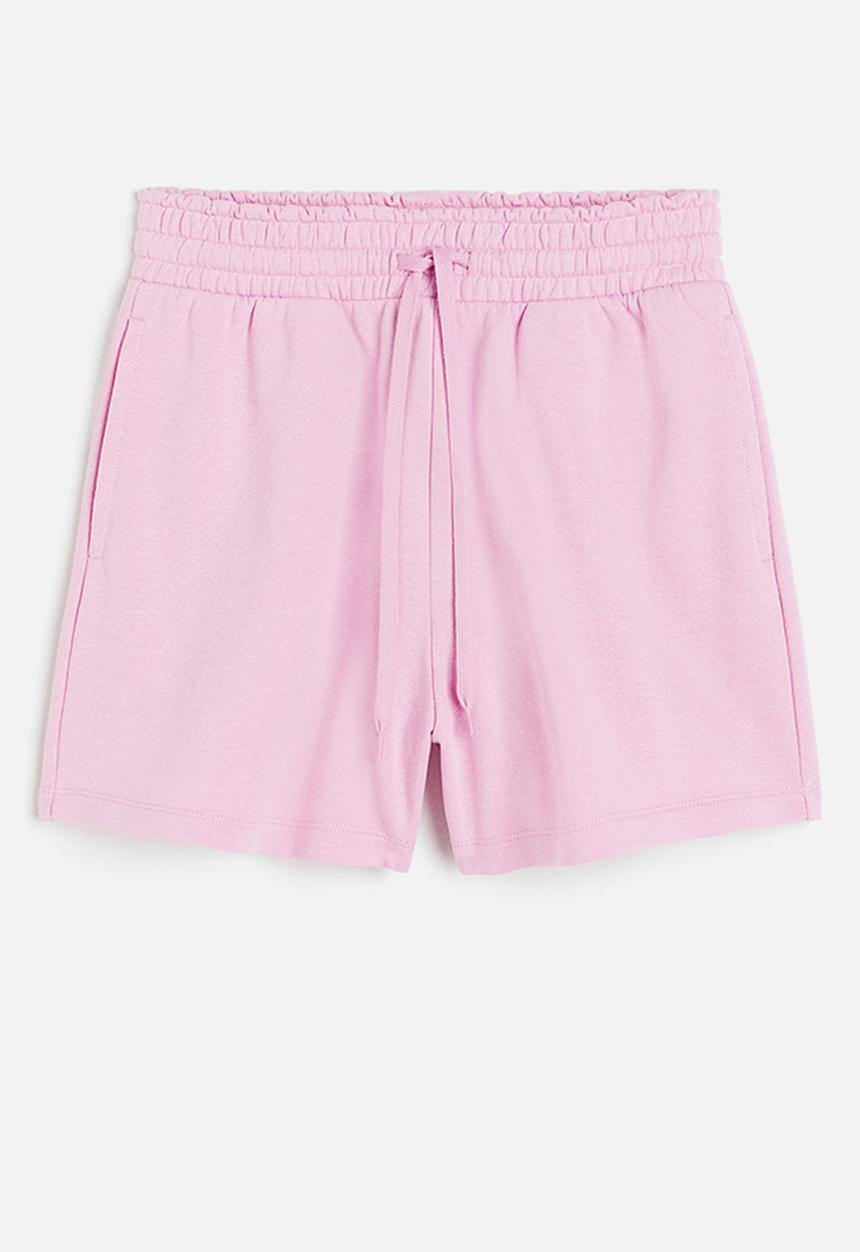 H&M - Paper bag sweatshirt shorts - light pink
