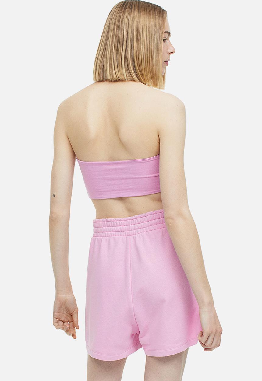 H&M - Paper bag sweatshirt shorts - light pink