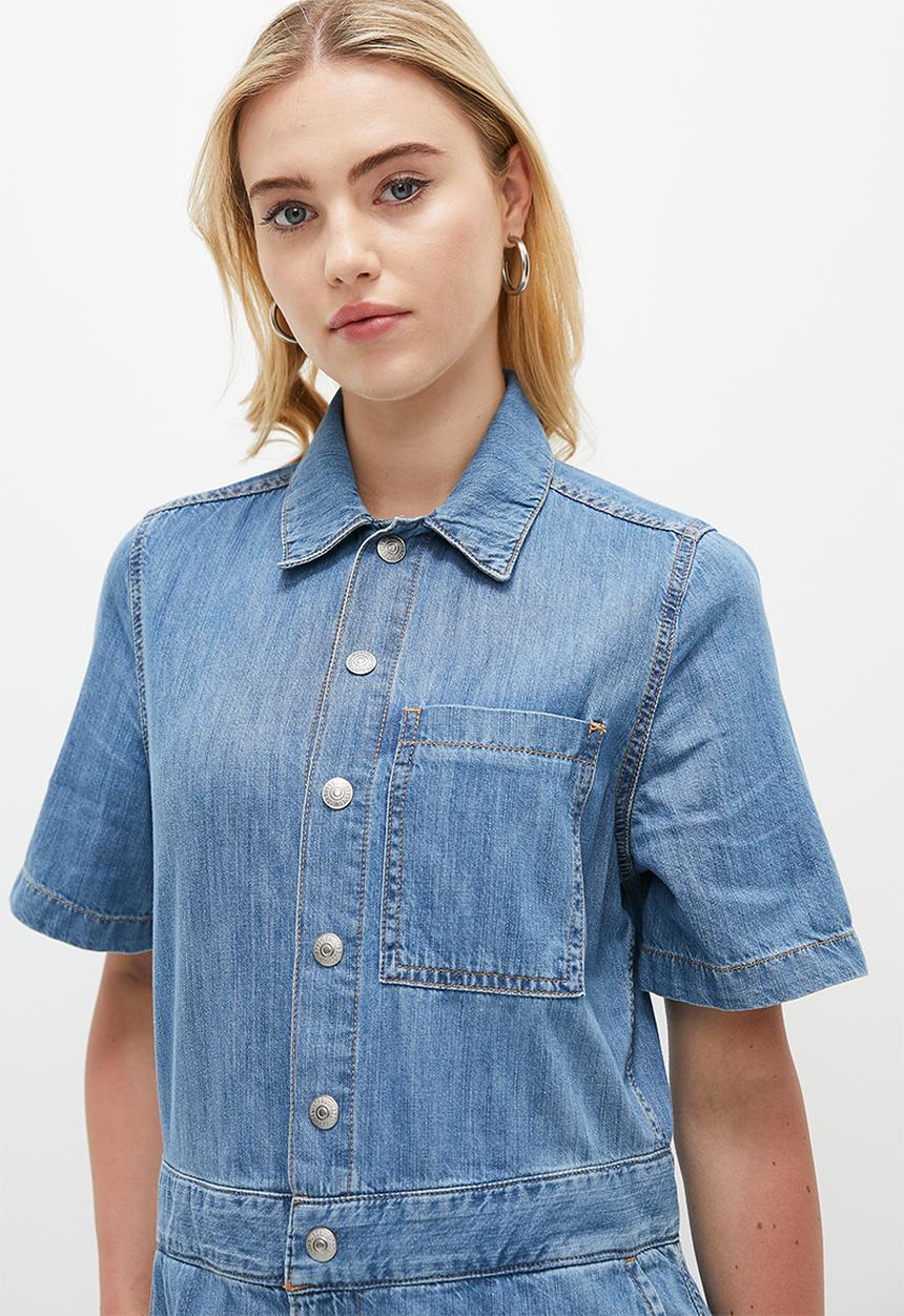 Levi’s® - Short sleeve heritage jumpsuit play day - med indigo