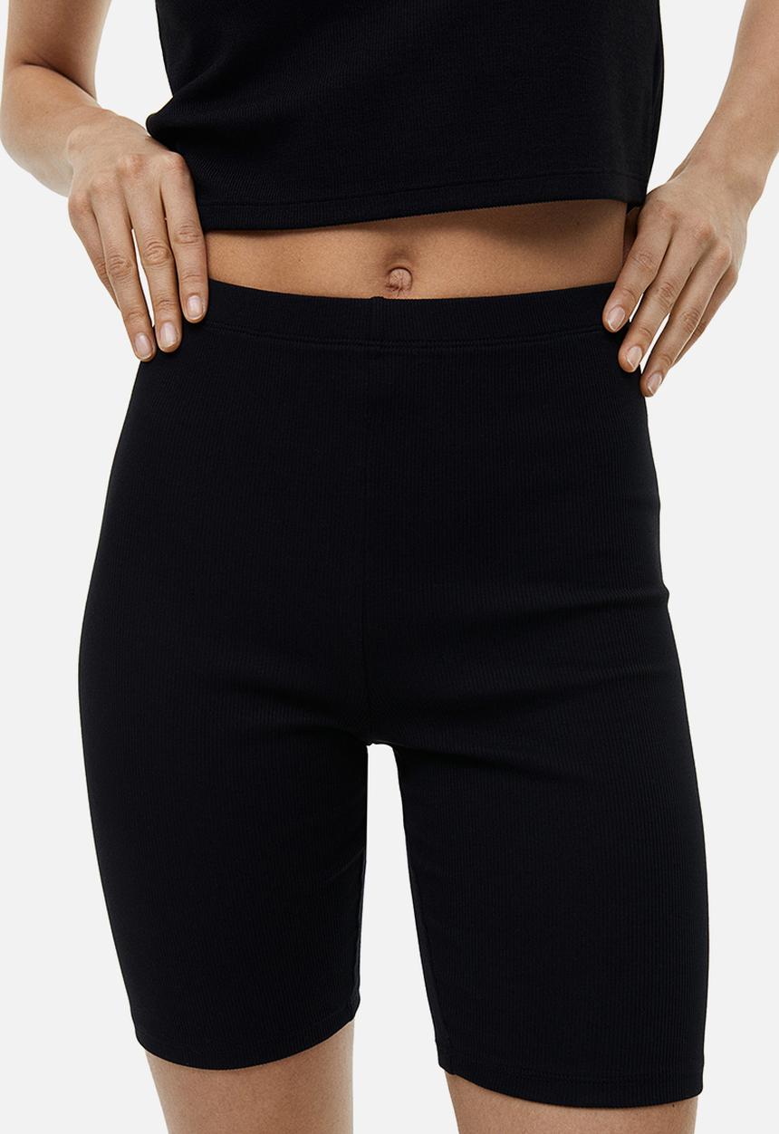 H&M - Ribbed cycling shorts - black