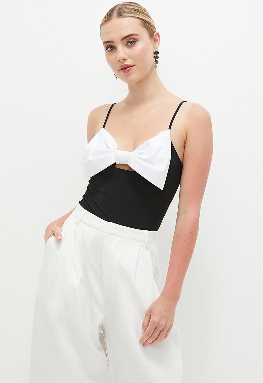 MILLA - Bow bodysuit - black
