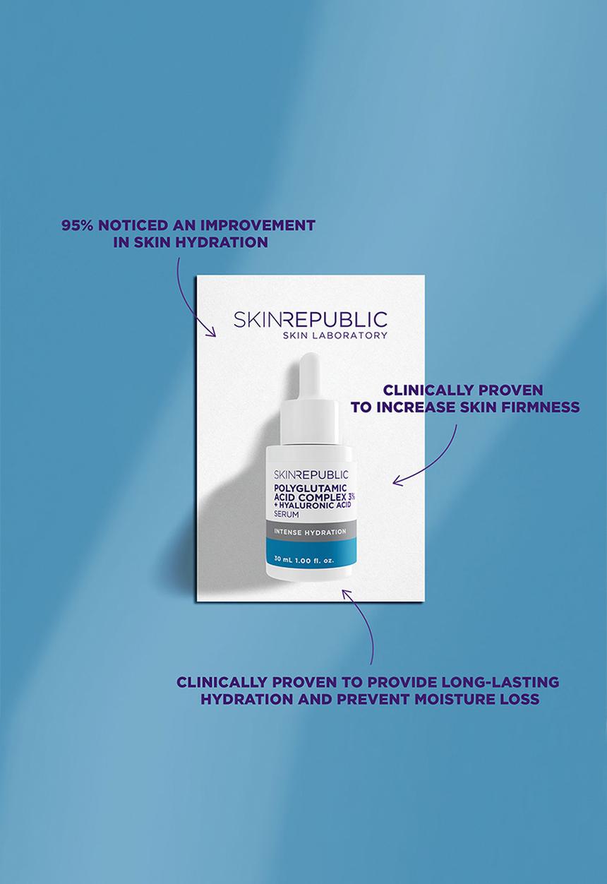 Skin Republic - Polyglutamic Acid 3% Complex + Hyaluronic Acid Serum - 30ml