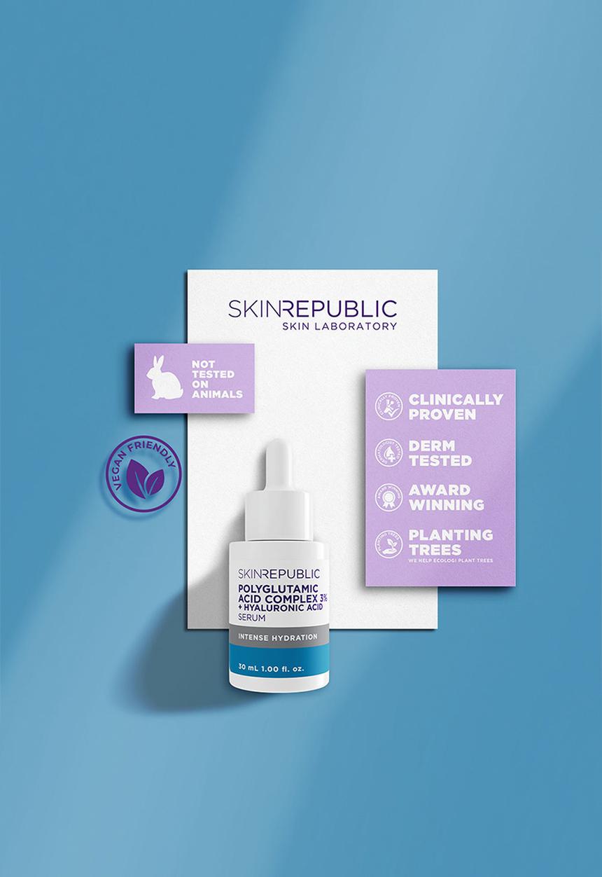 Skin Republic - Polyglutamic Acid 3% Complex + Hyaluronic Acid Serum - 30ml
