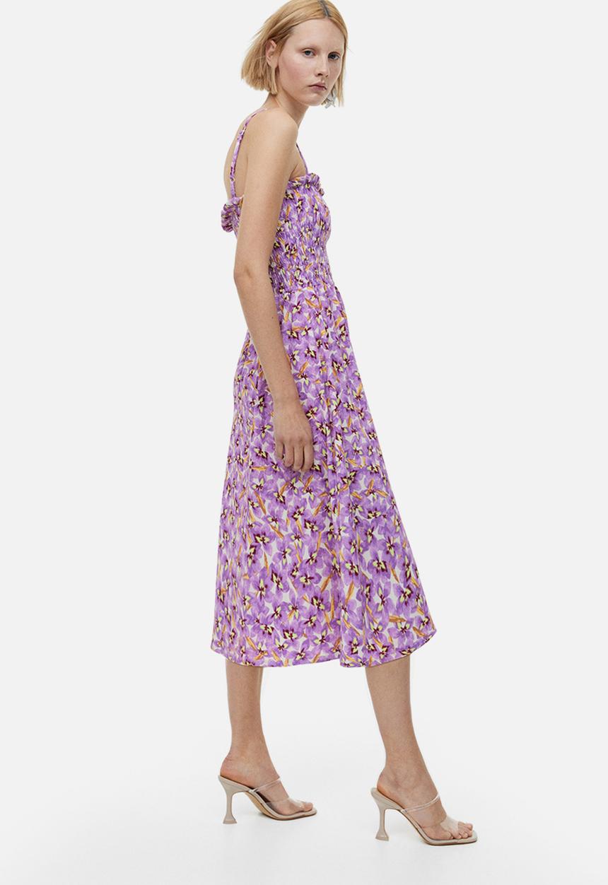 H&M - Smock-topped dress -purple floral 