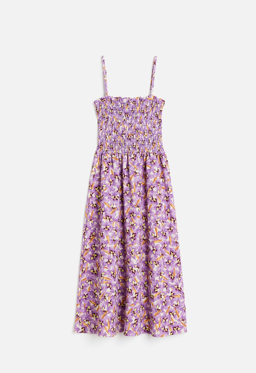 H&M - Smock-topped dress -purple floral 