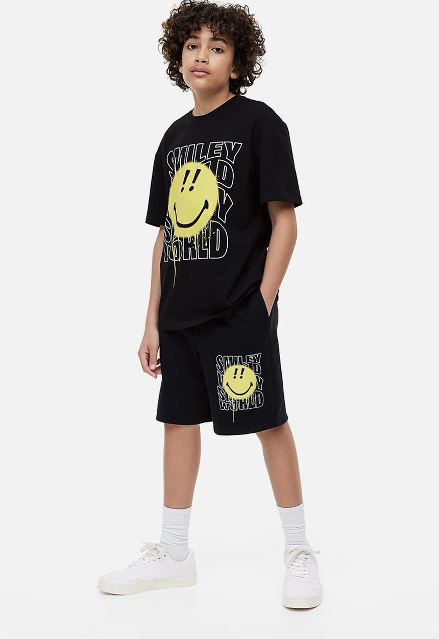 H&M - Printed sweatshorts - black,multi