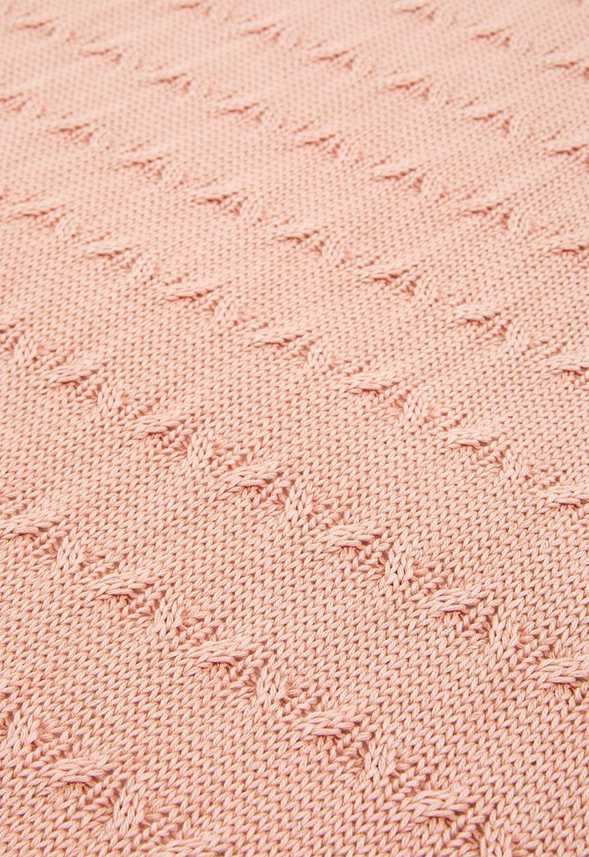Sixth Floor - Rita knitted throw - dusty coral