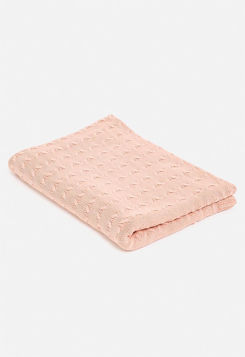 Sixth Floor - Rita knitted throw - dusty coral