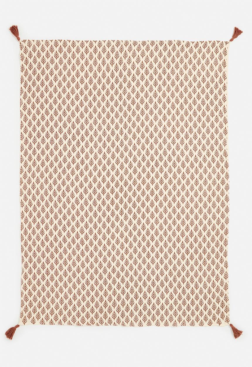 Sixth Floor - Suvarna cotton printed throw - rust