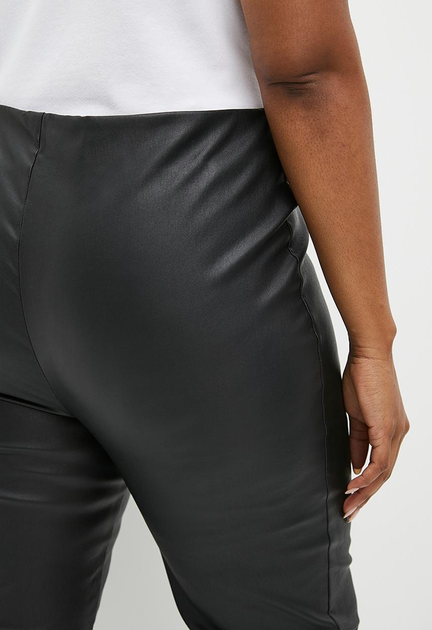 Superbalist - Coated bengaline tregging - black