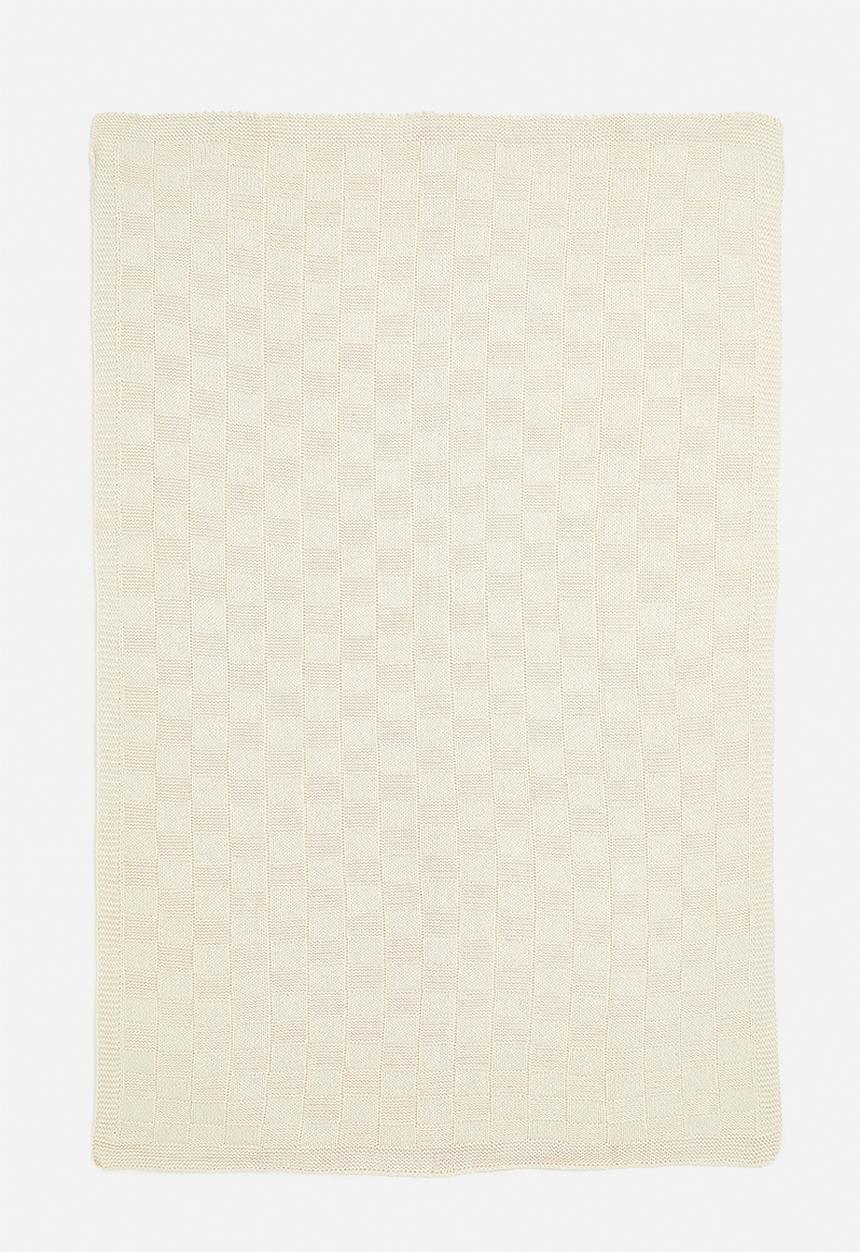 Sixth Floor - Cube knitted throw - cotton cream