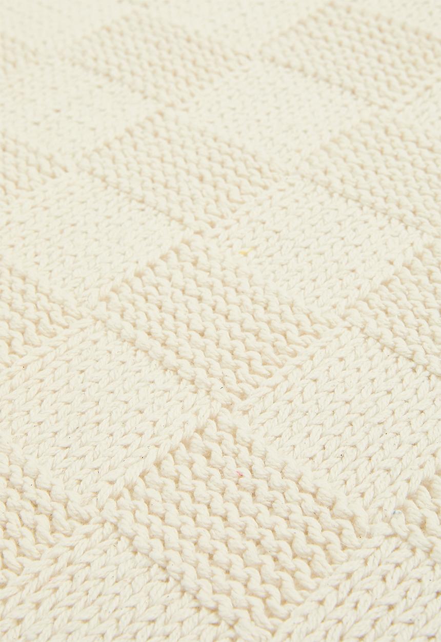 Sixth Floor - Cube knitted throw - cotton cream