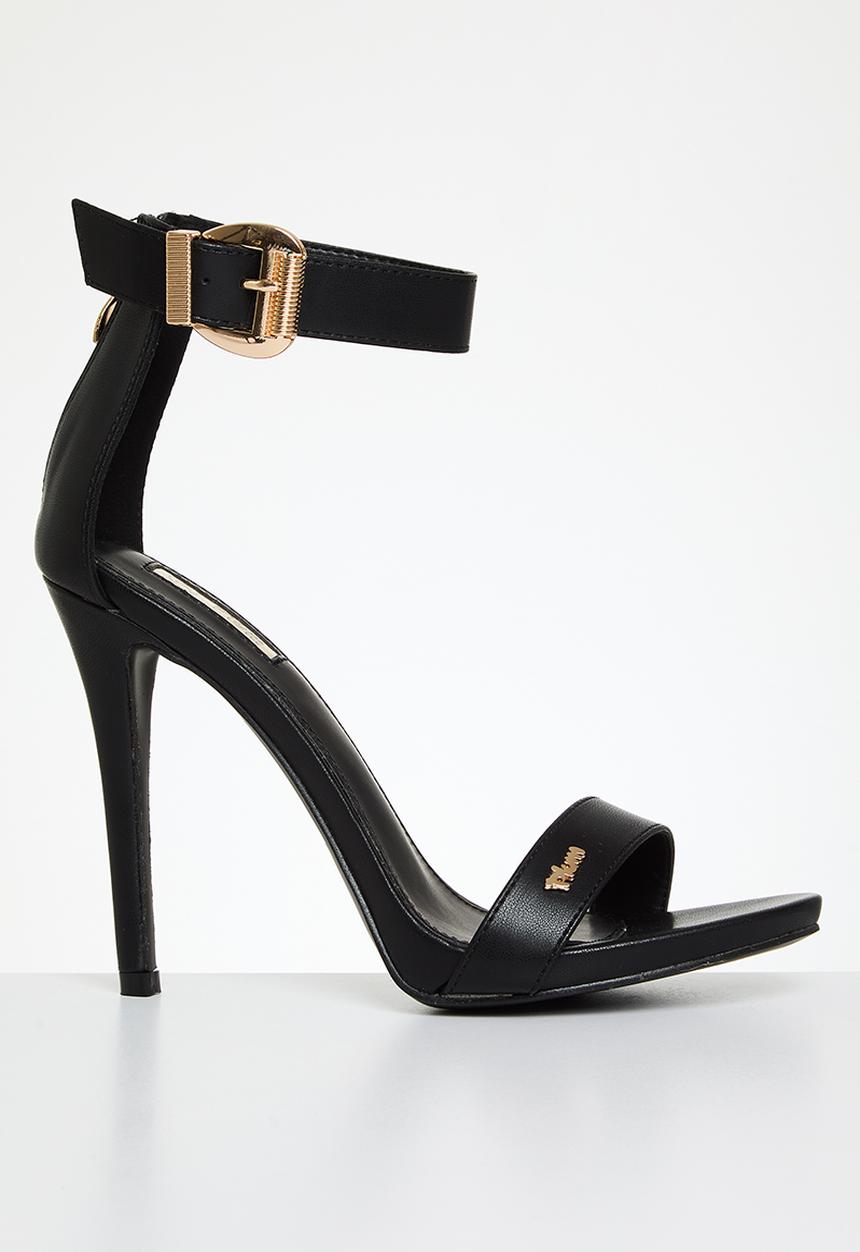 Plum - Buckle detail stiletto sandal - black