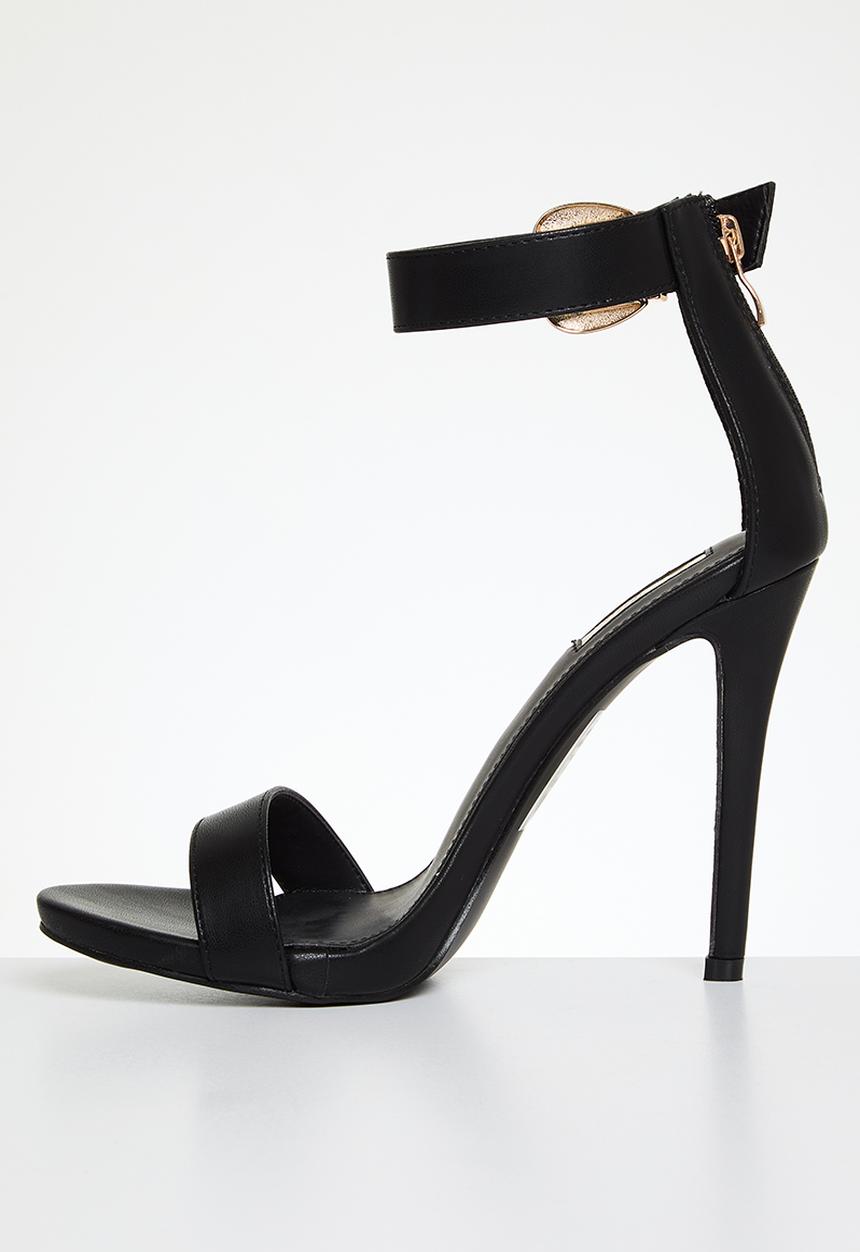 Plum - Buckle detail stiletto sandal - black