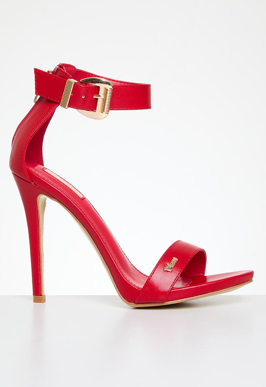 Plum - Buckle detail stiletto sandal - red 