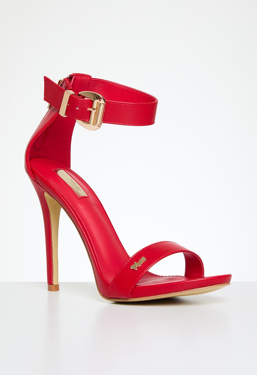 Plum - Buckle detail stiletto sandal - red 