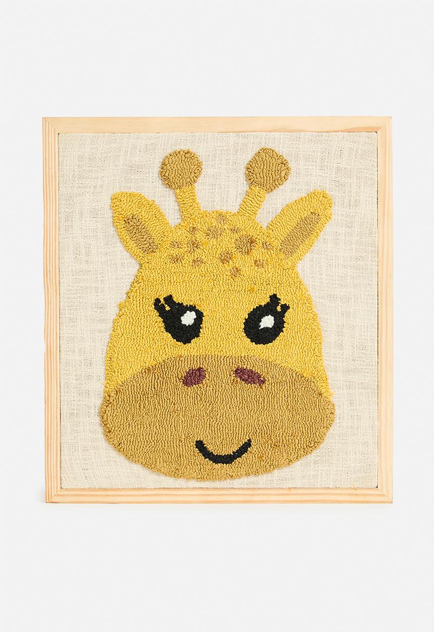 Sixth Floor - Giraffe hand tufted wall art - multi