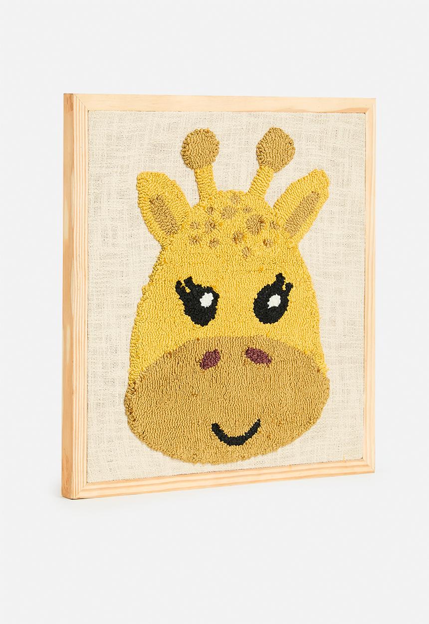 Sixth Floor - Giraffe hand tufted wall art - multi