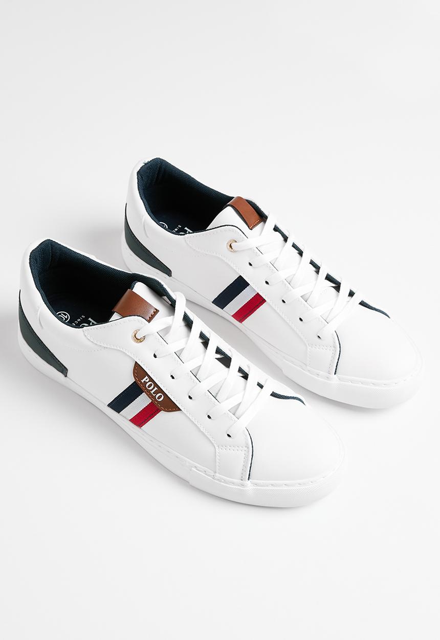 POLO - Petersham side flash sneaker - white