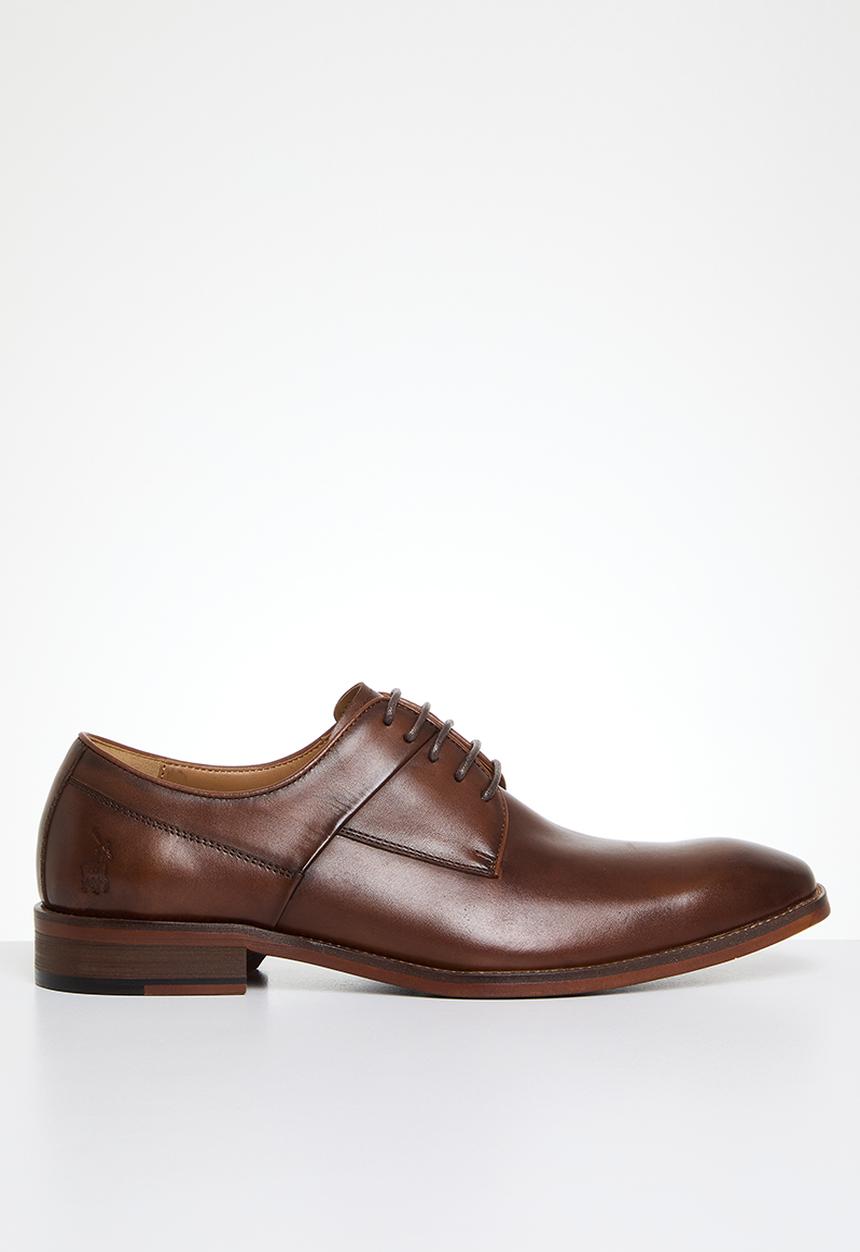 POLO - Panelled gibson lace up - tan