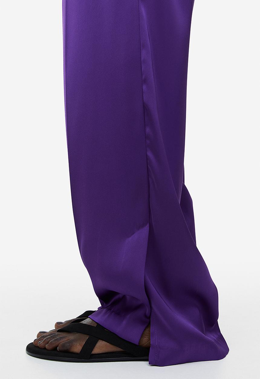 H&M - Wide satin trousers - purple