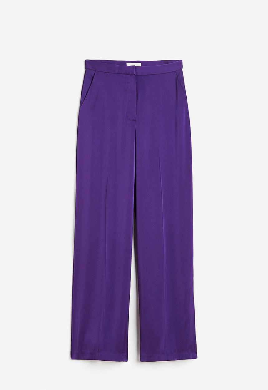 H&M - Wide satin trousers - purple